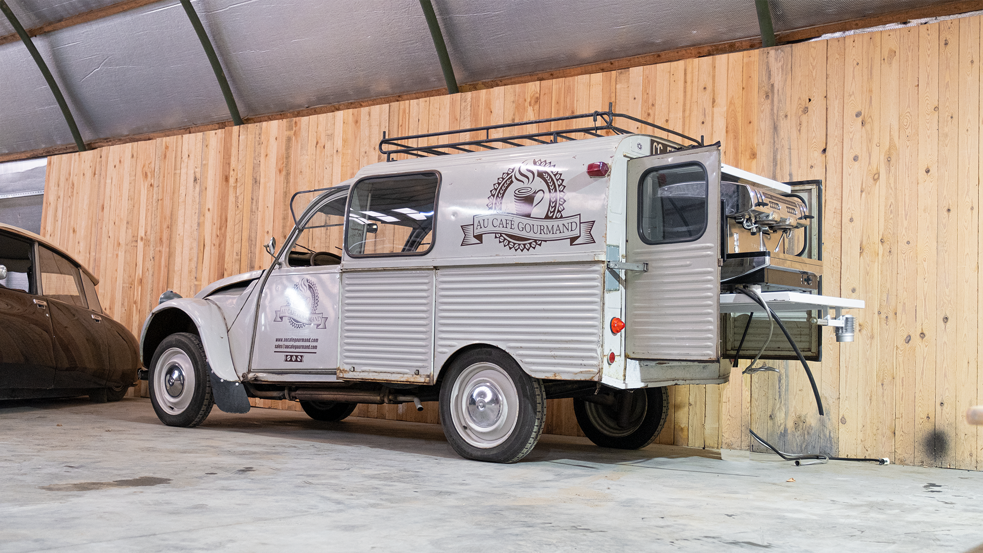 Rent our Coffee Goat - the Citroën 2CV Fourgonnette.